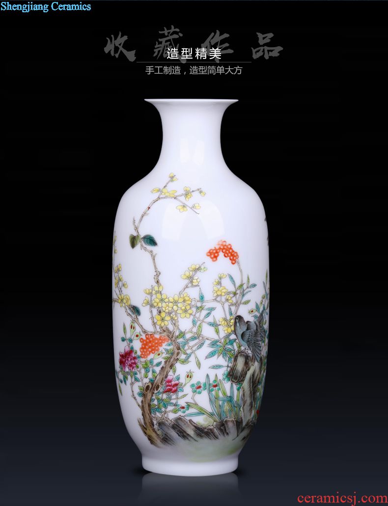 Jingdezhen ceramics antique vase manually restoring ancient ways of large vases, sitting room dry flower is placed continental red