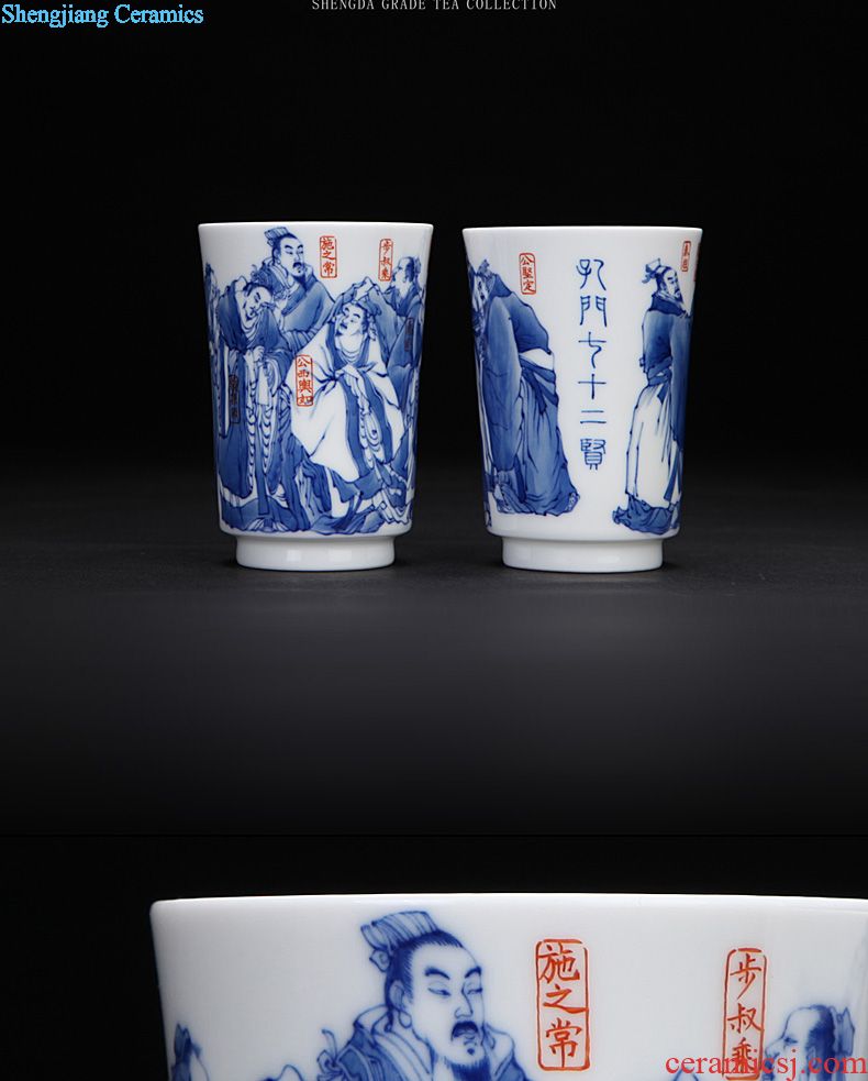 New color sample tea cup of jingdezhen ceramics hand-painted master cup "four love figure" personal hand kung fu tea cups