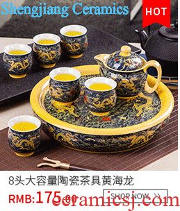 Ceramic wine suits home antique Chinese wine warm warm hot hip huangbai glass box of a complete set of small a small handleless wine cup
