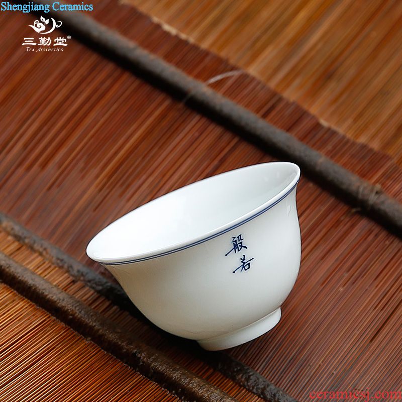 Three frequently hall made-to-order kung fu tea cups ceramic masters cup Small single cup white porcelain sample tea cup tea light S41054