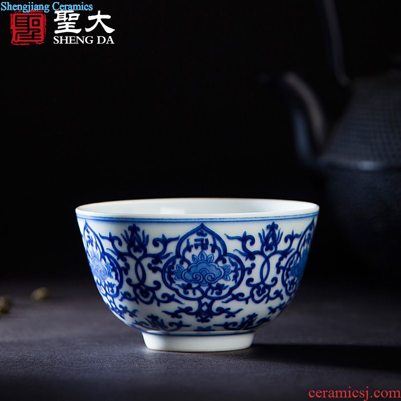 Clearance rule kung fu ceramic teapot hand-painted blue enamel colors flower teapot manual of jingdezhen tea service