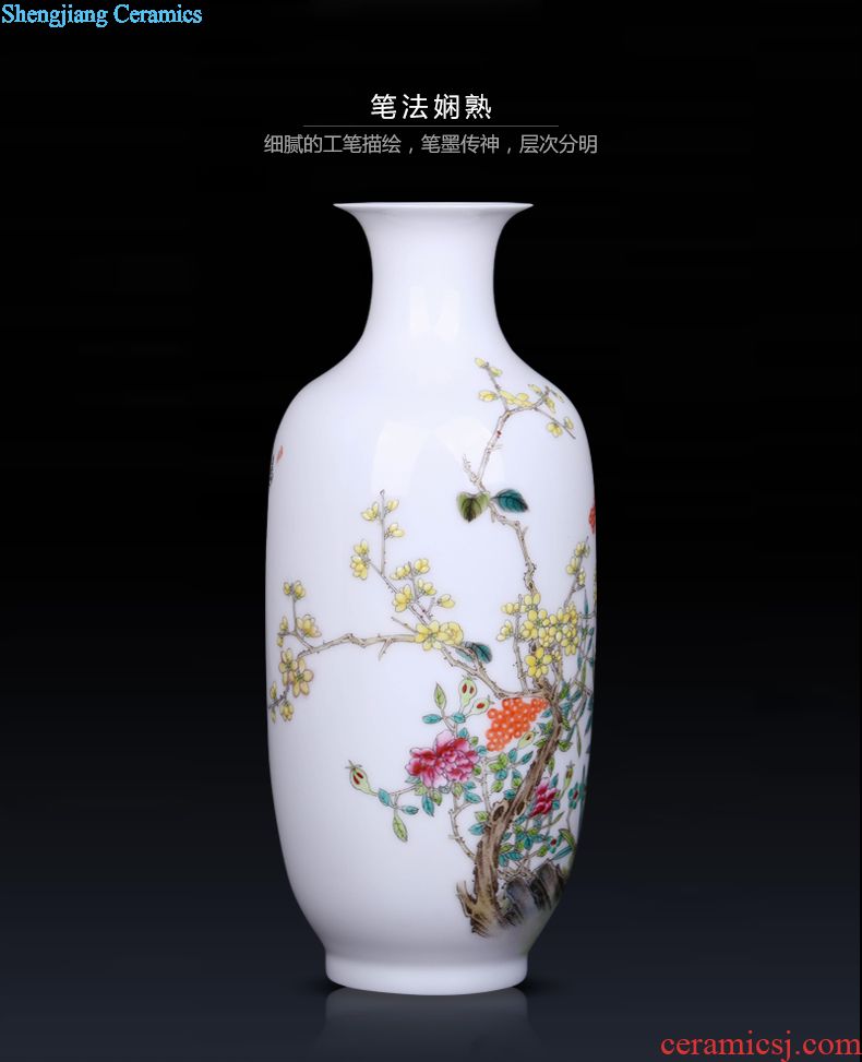 Jingdezhen ceramics antique vase manually restoring ancient ways of large vases, sitting room dry flower is placed continental red