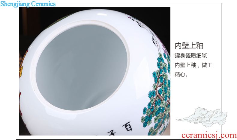 Jingdezhen ceramic cake tea cake the seventh, peulthai the large tea caddy household box seal pot