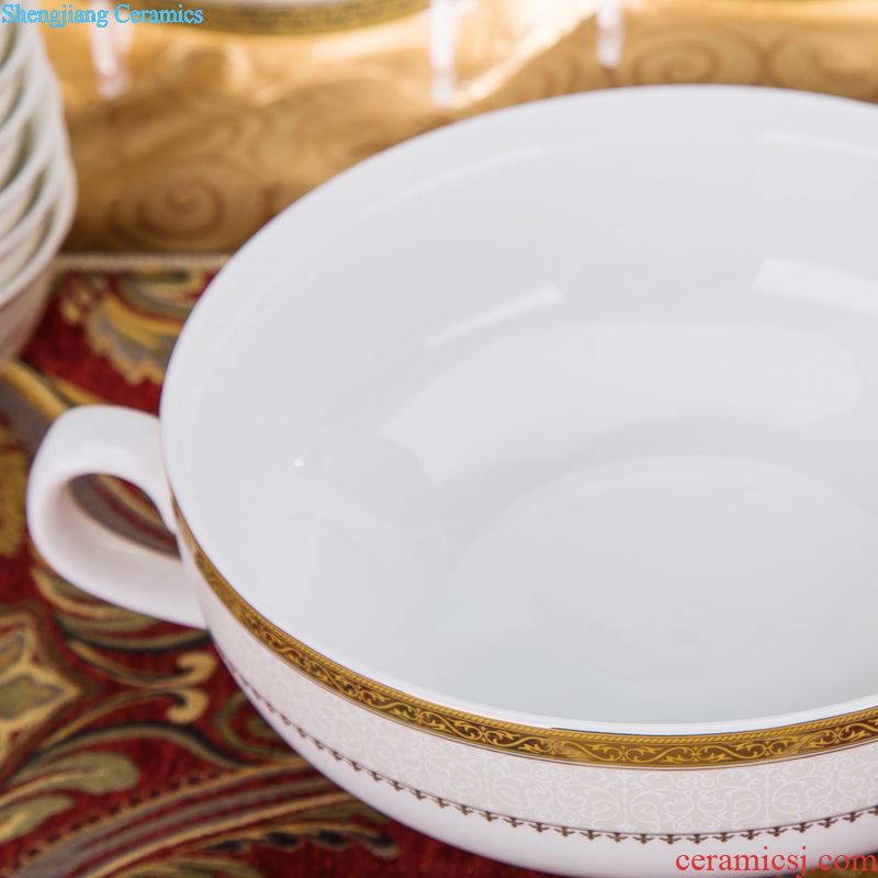 Jingdezhen dishes tableware suit household bowls of bone plates dresses wedding gift wedding tableware bowl ones