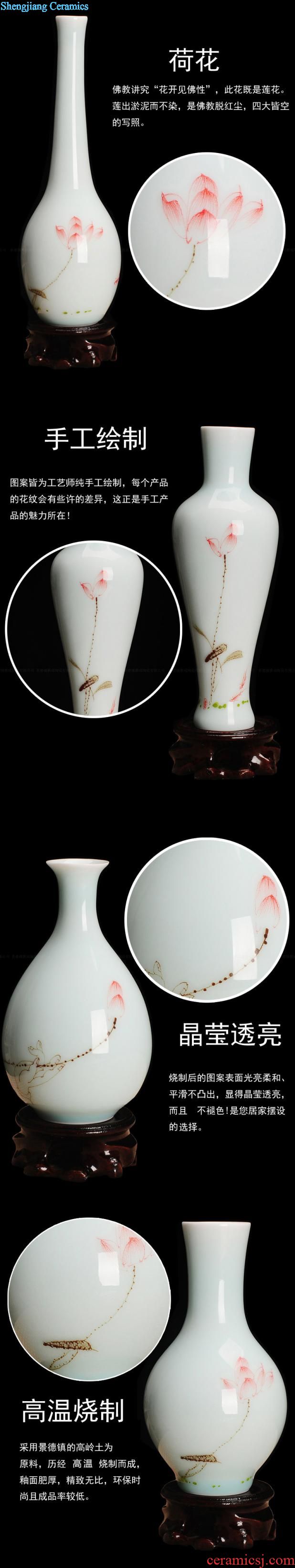 Jingdezhen ceramic large red vase furnishing articles contracted and contemporary household adornment porcelain vase flower arrangement sitting room