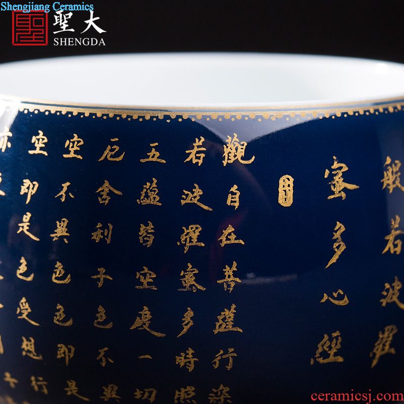 Santa hand-painted ceramic kung fu tea tea maintain five kirin master light hand, jingdezhen blue and white tea