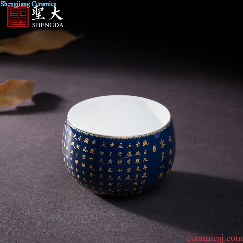 Santa hand-painted ceramic kung fu tea tea maintain five kirin master light hand, jingdezhen blue and white tea