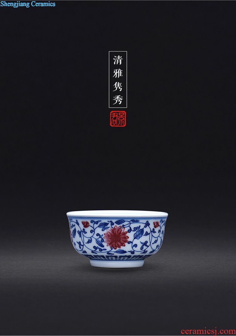 JingJun colored enamel cup of jingdezhen ceramic masters cup single cup your kiln kung fu tea set hand-painted zodiac personal cup