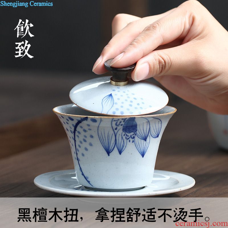 Drink to burn gold cup kiln Japanese handmade ceramic cup small tea cup kung fu tea set