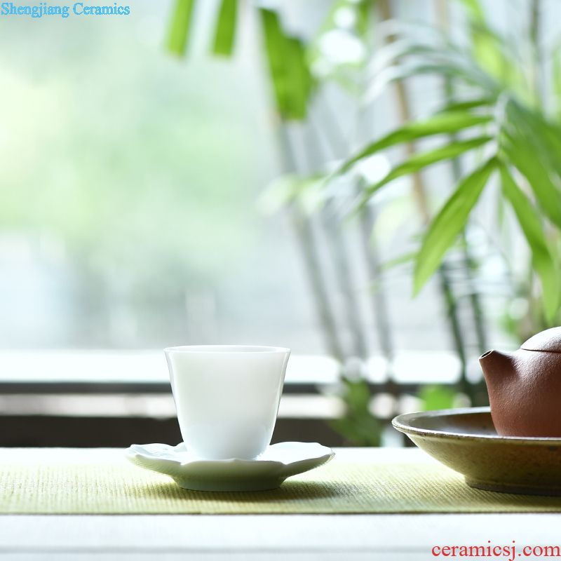 Jingdezhen porcelain glazed pottery metal kung fu tea saucer heat insulation cup mat saucer tea cup mat