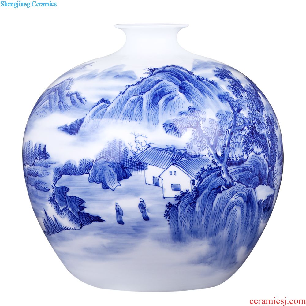 Jingdezhen ceramics furnishing articles antique blue and white color dark fights the eight immortals tree sitting room of Chinese style household ornaments