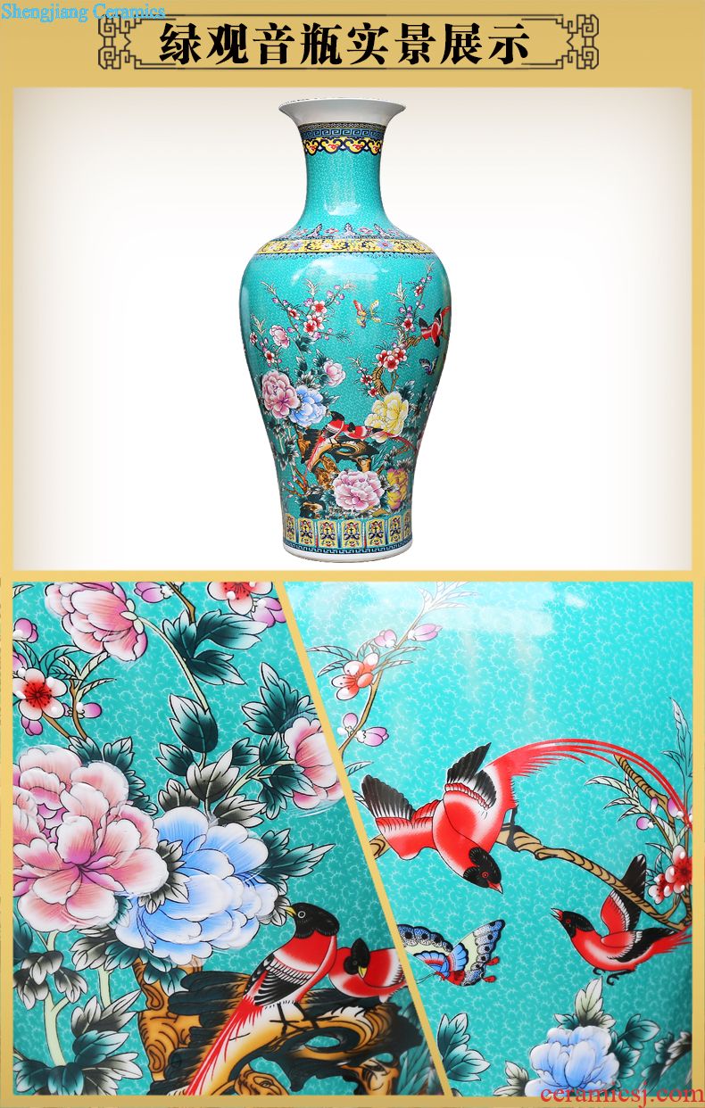 Jingdezhen ceramics China red vase modern home sitting room adornment company of large hotel furnishing articles