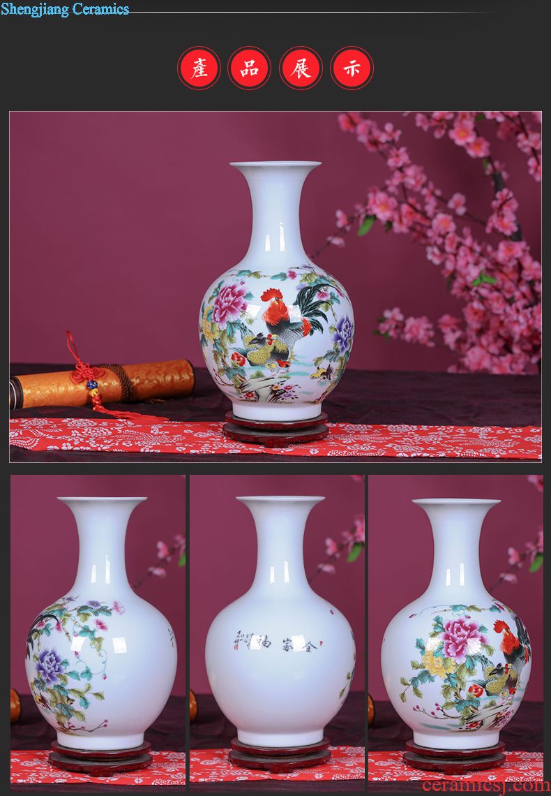 Jingdezhen ceramics vase new Chinese flower arranging retro rural creative contracted sitting room desktop furnishing articles process