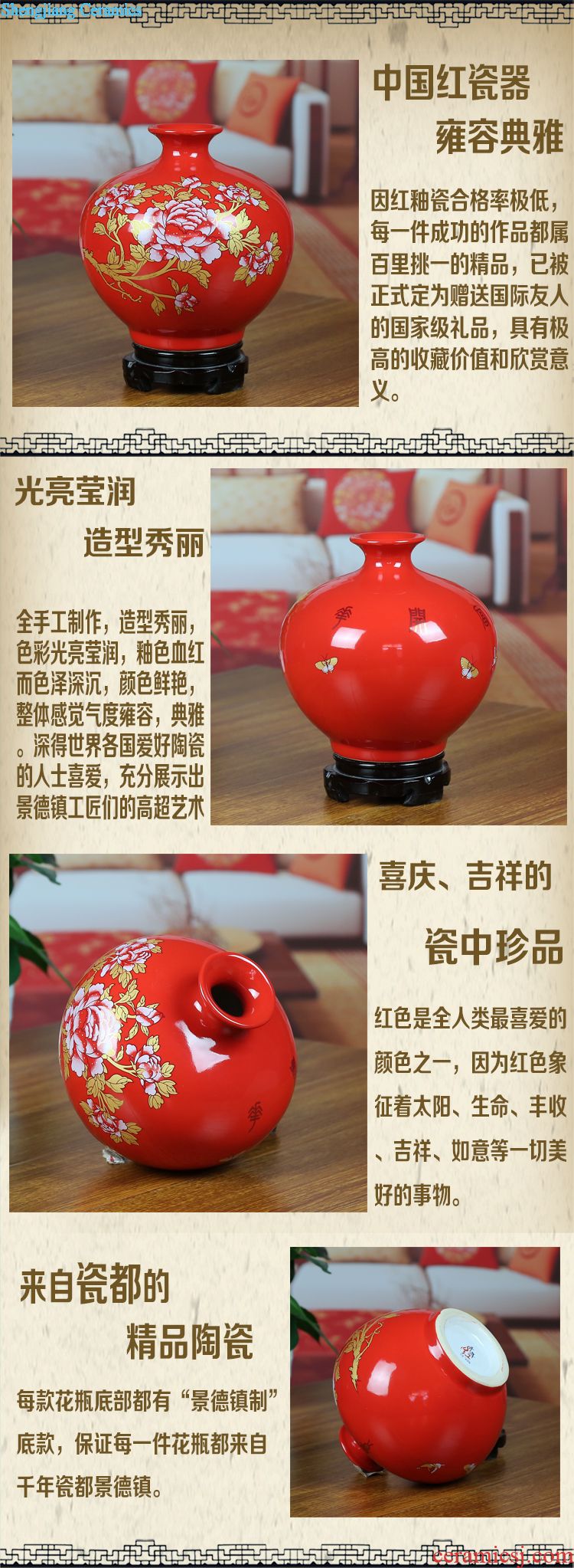 Jingdezhen ceramic vase furnishing articles living room blue and white flowers in contemporary household contracted hand-painted classical arts and crafts