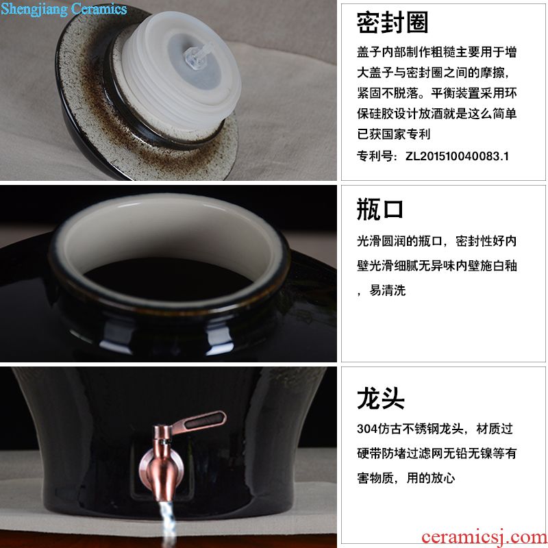 Ceramic tank cooling kettle with leading 20 jins 40 catty 50 kg big jar of jingdezhen ceramic cylinder at the end of the tea