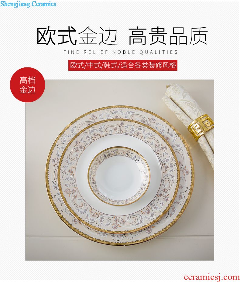 Dishes suit of jingdezhen ceramic tableware ikea Chinese style originality bone porcelain bowl of Korean tableware wedding housewarming gift