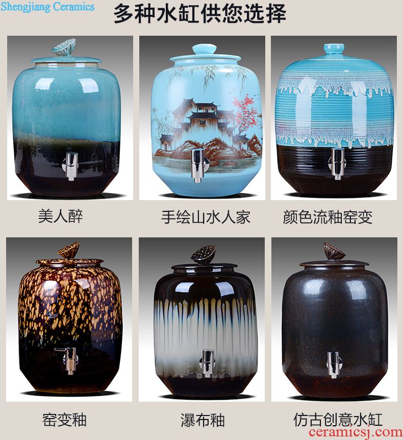 Jingdezhen archaize jar 10 jins 20 jins 30 jins 50 kg to big it household GuanPing sealing ceramic liquor