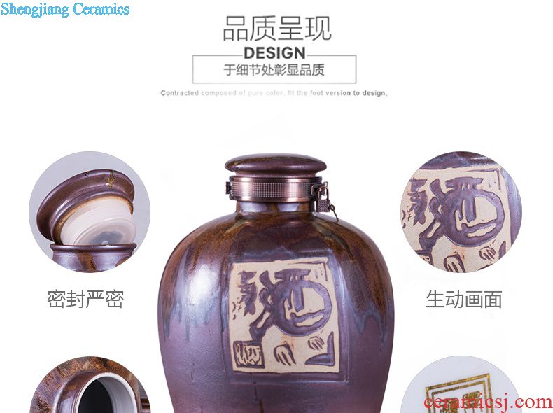 Jingdezhen ceramic bottle 2 jins with household adornment creative furnishing articles to bring the cup wine suits sealed jar