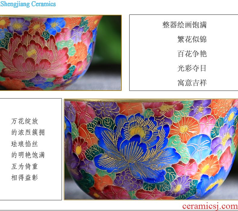 Jingdezhen tea ceramic cups Grilled hand-painted flowers large master sample tea cup individual cup cup single cup and flowers and birds
