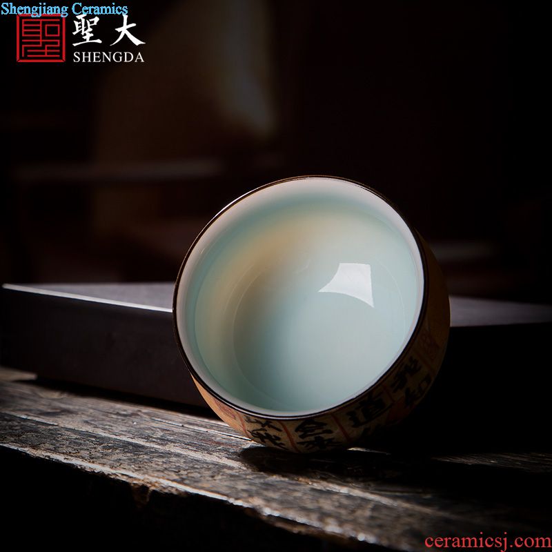 Holy big ceramic kung fu tea sample tea cup glazes imitation rubbings masters cup all hand jingdezhen tea cup