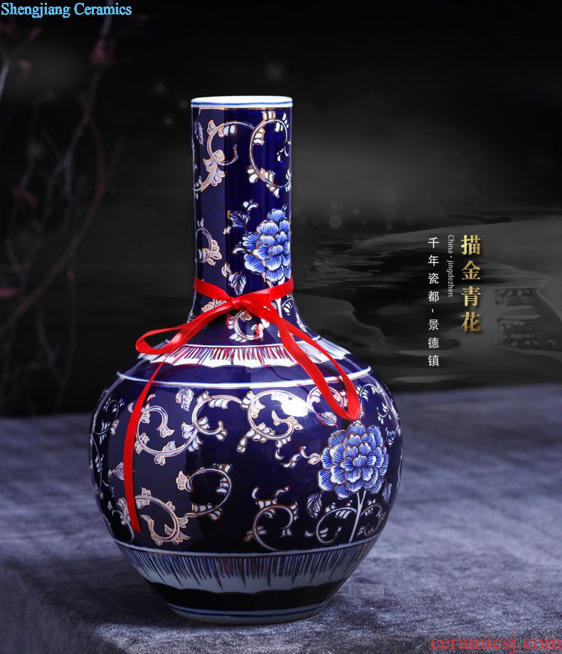 Master of jingdezhen ceramics hand-painted mesa cranes big vase vases, modern household crafts