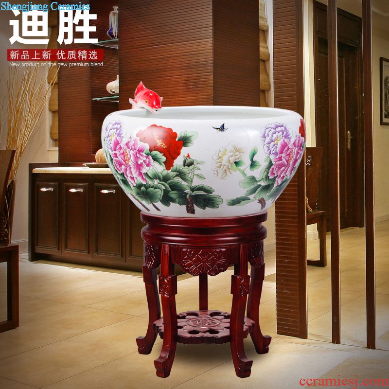 Jingdezhen TaoYang water lily basin water furnishing articles furnishing articles in living in adornment peony flowers cylinder eVeQgeqHQ0 tortoise
