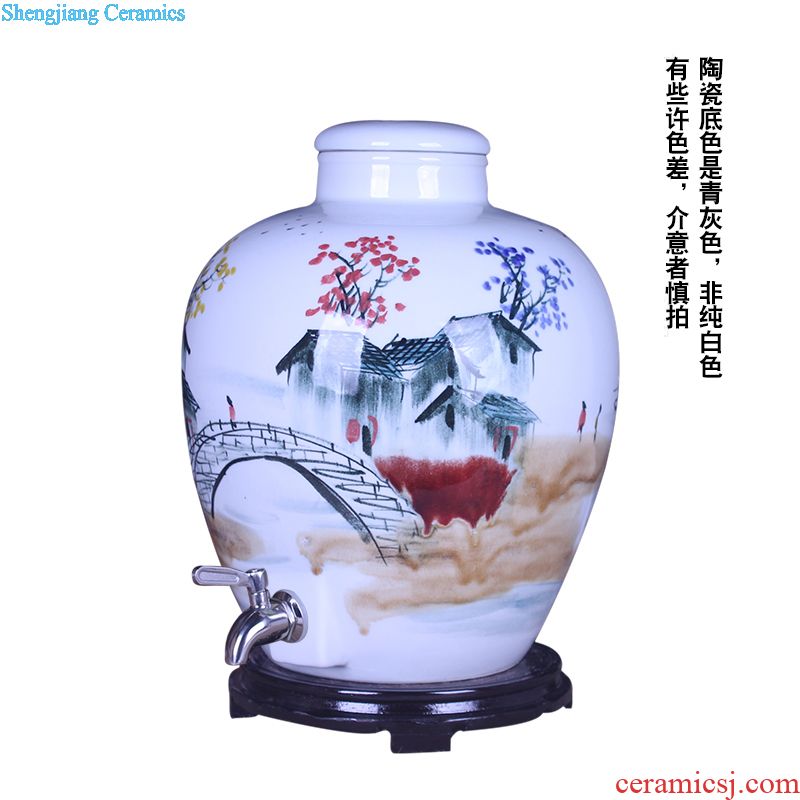 Medicine bottle bubble bottle with tap jingdezhen ceramic jars 10 jins 20 jins 30 kg bottle it sealed cans