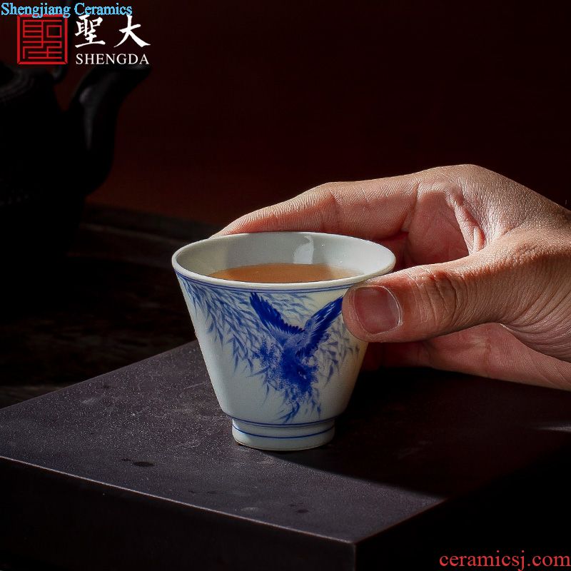 Santa teacups hand-painted ceramic kung fu you fight exotic fuels the best blue and white flower grain - straight mug of jingdezhen tea service