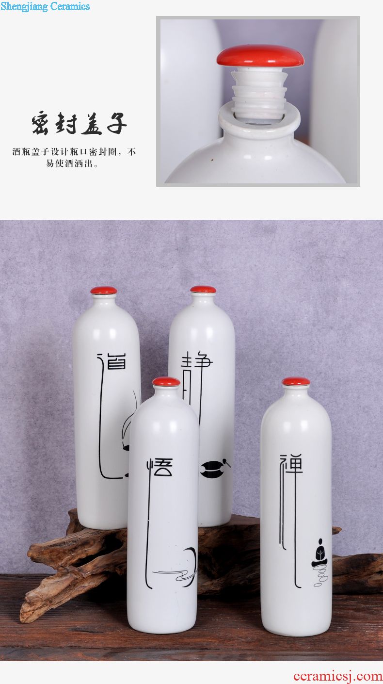 Jingdezhen ceramic bottle 1/3/5/ten catties small white wine bottle sealed bottle vintage wine jars gifts for personal use