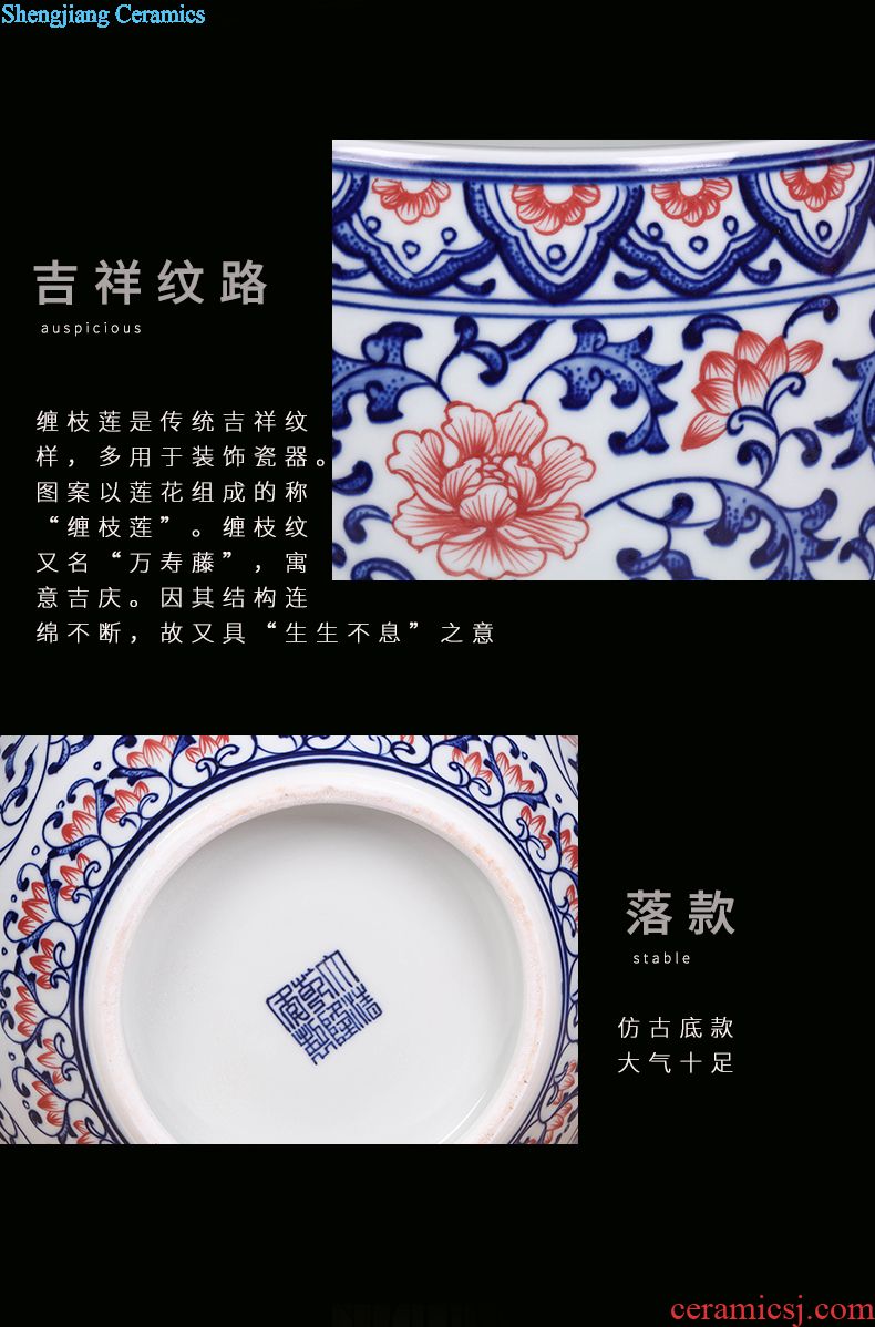 Jingdezhen ceramic Chinese vase sitting room adornment is placed household TV ark flower arranging porcelain decoration process