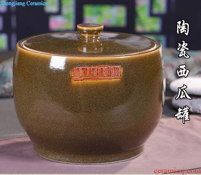 Jingdezhen ceramic storage tank Chinese ceramic pot home outfit receives meters pot dry can of China