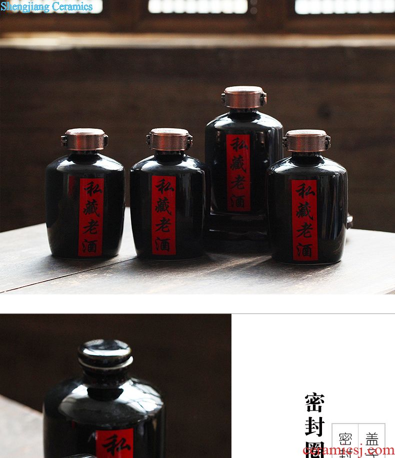 Jingdezhen ceramic kimchi altar seal storage tank sichuan pickles pickled vegetables can double cover lead-free pickle jar