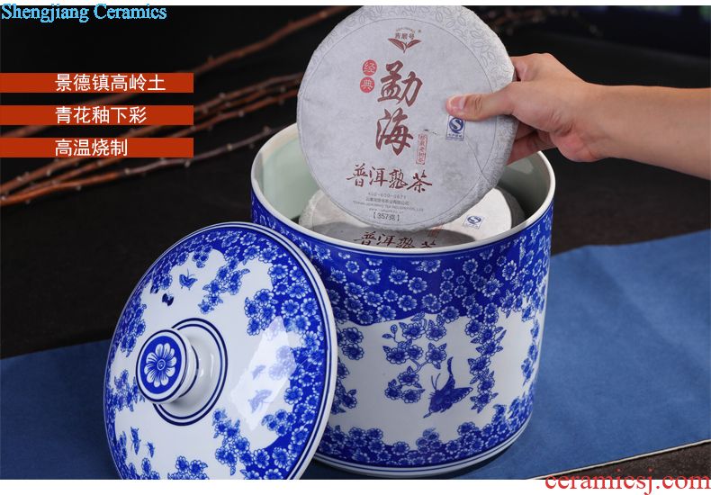 Jingdezhen ceramics pu 'er tea pot gift box packaging medium POTS with moistureproof ceramic seal can restore ancient ways