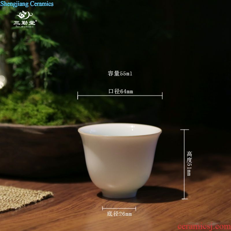 The three frequently ceramic cups sample tea cup S42228 jingdezhen blue and white paint black tea master kung fu tea cup