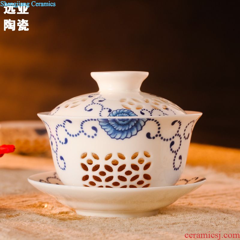 Jingdezhen Chinese tableware suit bone bowls disc household enameled bowl dish plate upscale gift set to get married