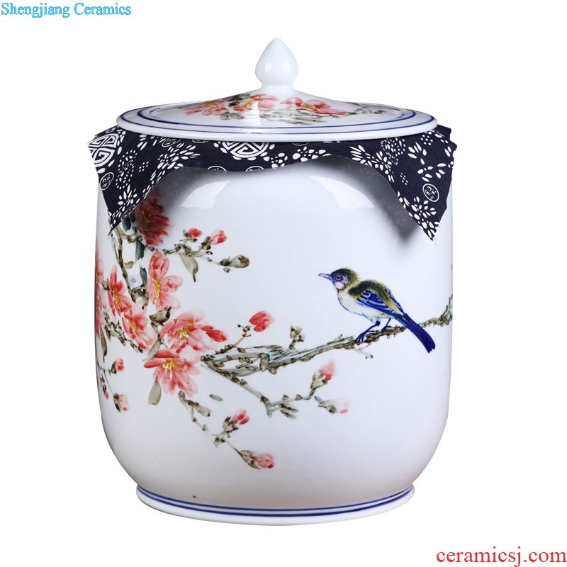 Jingdezhen ceramic vases, furnishing articles, general tank storage jar jar restoring ancient ways is blue and white porcelain antique hand-painted hand