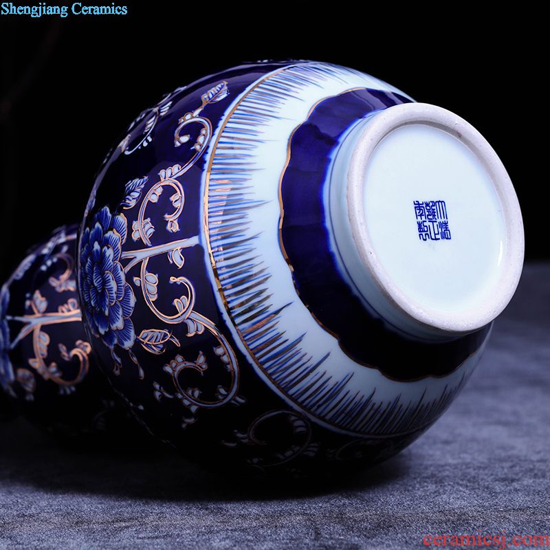 Jingdezhen blue and white vase sitting room porch place household ceramics handicraft modern creative decorations