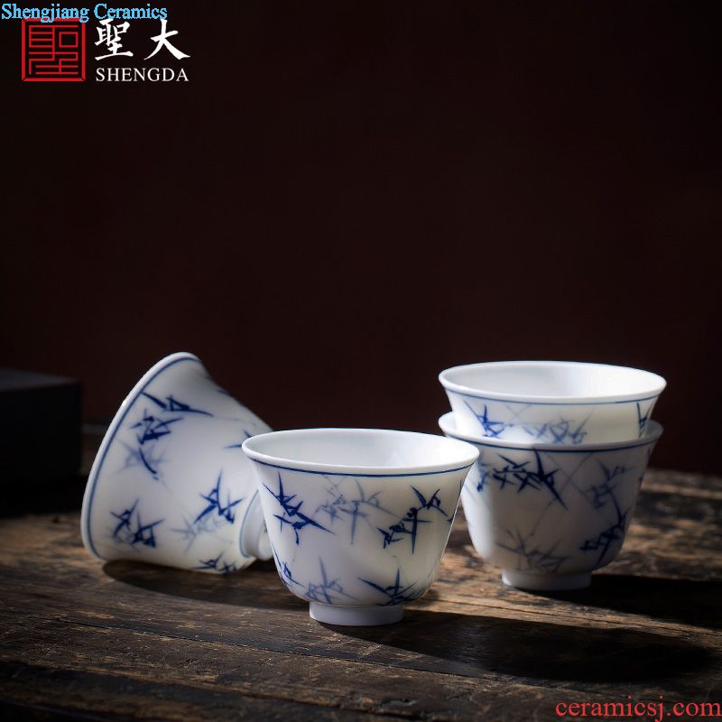 Holy big ceramic fair mug hand-painted do points of blue and white porcelain tea device and a cup of jingdezhen tea accessories tea by hand