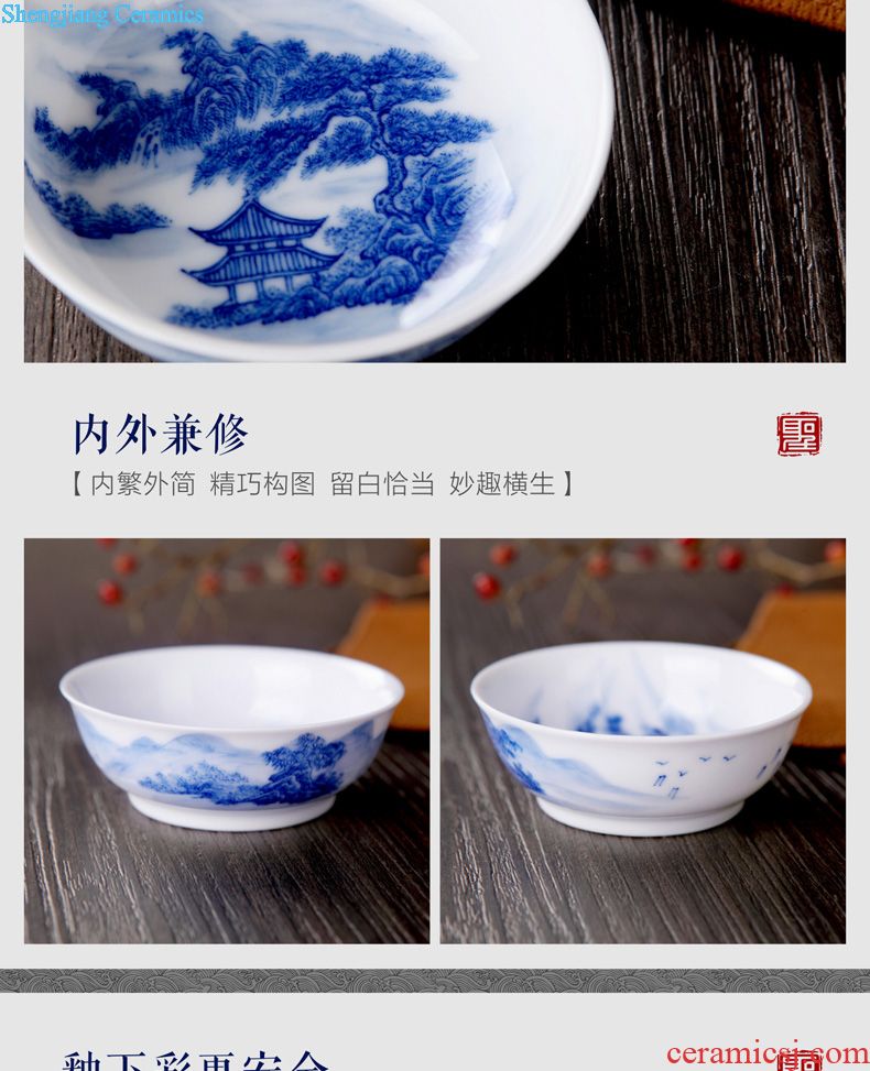 Holy big ceramic pot bearing new color landscape dry bubble tea tray hand-painted plate saucer all hand fittings of jingdezhen tea service