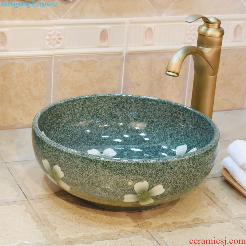 JingYuXuan jingdezhen ceramic lavatory basin art basin sink the stage basin small 35 green lotus