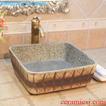 JingYuXuan jingdezhen ceramic lavatory basin sink basin square cherry blossom art stage basin