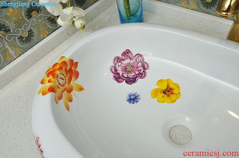 JingYuXuan jingdezhen Hand painted lotus pot the post Wash basin stage basin bathroom hand wash basin basin sink