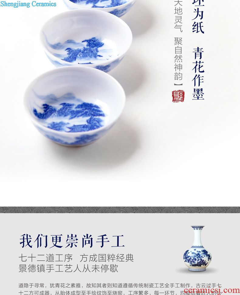 Holy big ceramic pot bearing new color landscape dry bubble tea tray hand-painted plate saucer all hand fittings of jingdezhen tea service