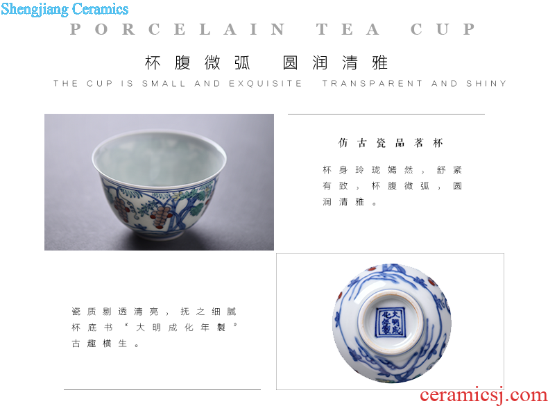 JingJun jingdezhen blue and white pure manual caddy ceramic tea pu-erh tea sealed tank storage tanks