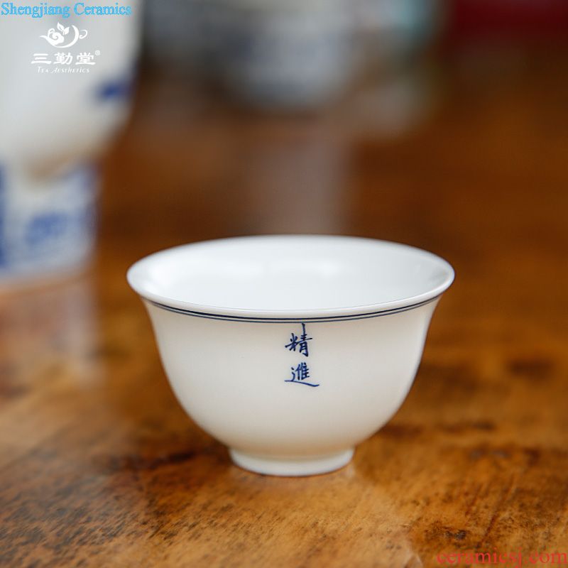 Three frequently hall made-to-order kung fu tea cups ceramic masters cup Small single cup white porcelain sample tea cup tea light S41054