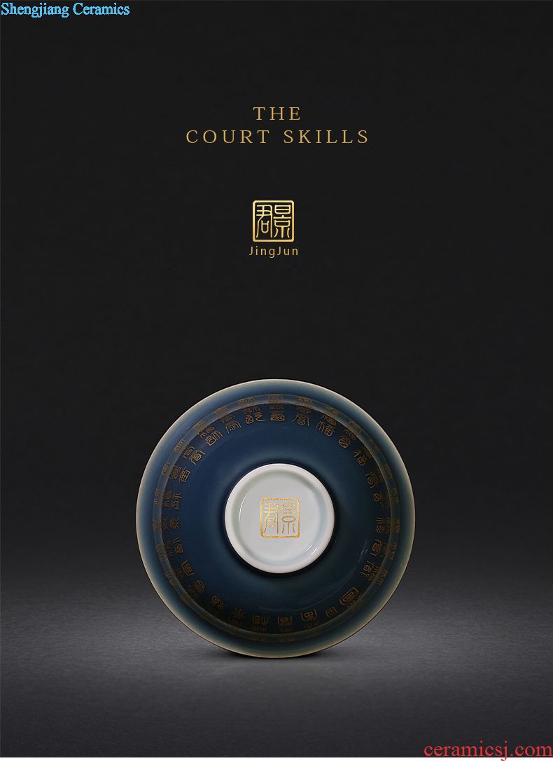 JingJun Jingdezhen ceramic blue all hand sample tea cup Kung fu tea cups master cup personal cup