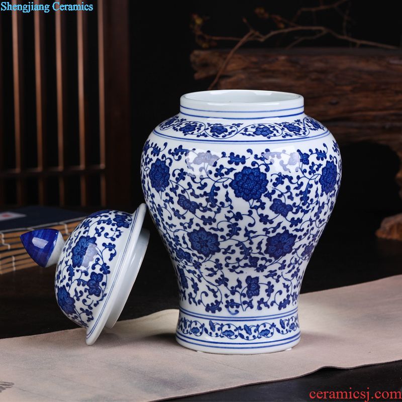 Jingdezhen ceramic seal caddy large sealed container pu 'er tea cans ceramic household gift box packaging