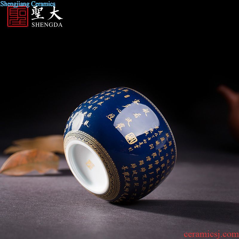 Santa hand-painted ceramic kung fu tea tea maintain five kirin master light hand, jingdezhen blue and white tea