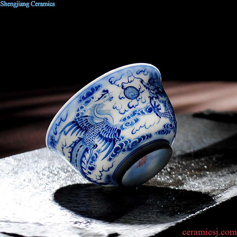 Jingdezhen ceramic tea set hand-painted gold thread weaving masters cup kung fu tea cups golden lion colored enamel sample tea cup