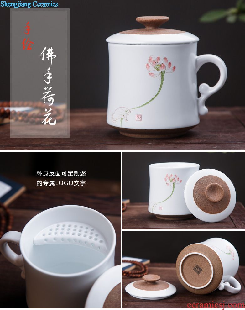 Ceramic jars hip flask bottles 10 jins 20 jins 30 jins with leading bubble bottle seal pot cylinder jar of jingdezhen